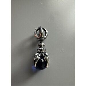 Dragon Eagle Claw Blue Stone Pendant Stainless Steel 24” Chain Gift Unisex